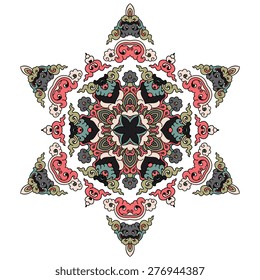 Beautiful mandala. Round ornamental pattern.