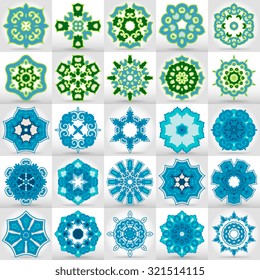 Beautiful mandala set. Round ornamental pattern set.