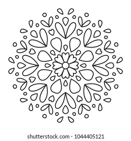 Beautiful Mandala Shape for Coloring. Book Page. Lines.