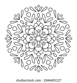 Beautiful Mandala Shape Coloring Book Page Stock Vector (Royalty Free ...