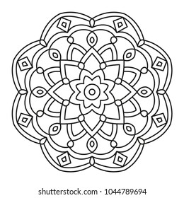 Beautiful Mandala Shape Coloring Book Page Stock Vector (Royalty Free ...