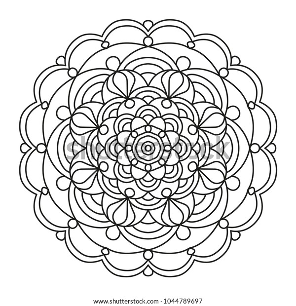 Beautiful Mandala Shape Coloring Book Page Stock Vector (Royalty Free ...