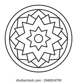 Beautiful Mandala Shape for Coloring. Vector Mandala. Christmas. Oriental. Book Page. Lines