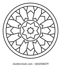 Beautiful Mandala Shape for Coloring. Vector Mandala. Christmas. Oriental. Book Page. Lines