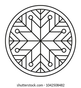 Beautiful Mandala Shape for Coloring. Vector Mandala. Christmas. Oriental. Book Page. Lines