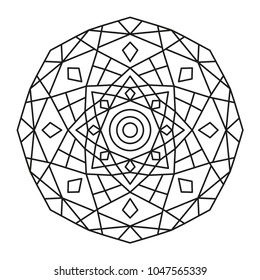 Beautiful Mandala Shape for Coloring. Vector Mandala. Floral. Flower. Oriental. Book Page. Lines