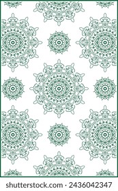 hermosa forma de mandala con color verde dominante único