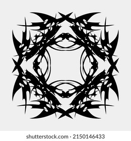 beautiful mandala tattoo vector, scary, henna, contour, fabric, decoration, body, tattoo, man, muscular, metal, gothic