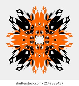 schöne mandalanische Vektorgrafik, Farbkombination, Handkunst, Abstrakte, Papier, Kinematik, Retro