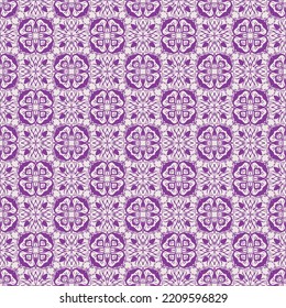 beautiful mandala violet flower and leaf seamless pattern background, abstract decorative fashion fabric ethnic art illustration.
