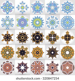 Beautiful mandalas. Round ornamental patterns.