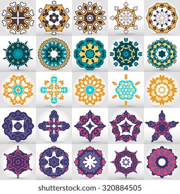Beautiful mandalas. Round ornamental patterns.