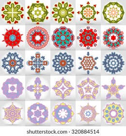 Beautiful mandalas. Round ornamental patterns.