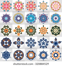 Beautiful mandalas. Round ornamental patterns.