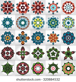 Beautiful mandalas. Round ornamental patterns.