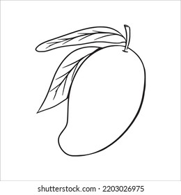 hermosas imágenes de arte de la línea de Mango, dibujo de contorno de Mango, arte vectorial de Mango e ilustraciones de Mango colorear páginas de libros de arte