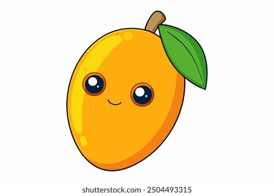 Un hermoso Arte vectorial de mango en ilustración de fondo de arte blanco.