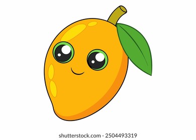 A beautiful mango vector art in white art background illustration.