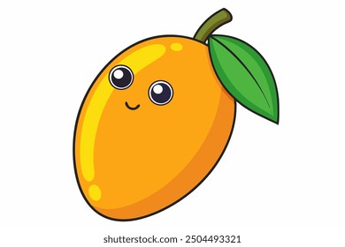 Un hermoso Arte vectorial de mango en ilustración de fondo de arte blanco.