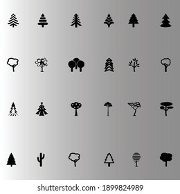 beautiful many trees vector design black