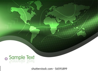 Beautiful Map on Green Background