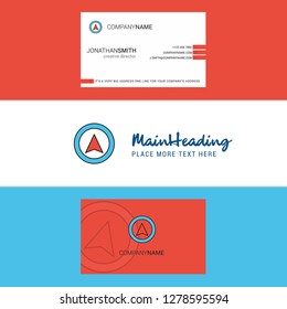Beautiful Map pointer Logo and business card. vertical Design Vector