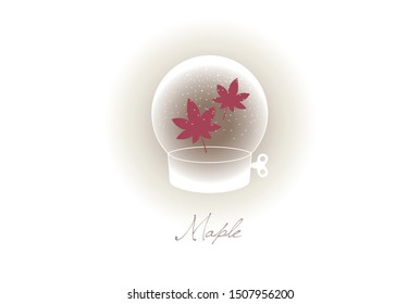 beautiful maple leaf music box post card
