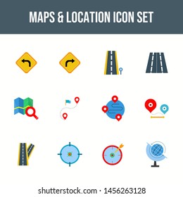 Beautiful Maps and location flat multi color icon set