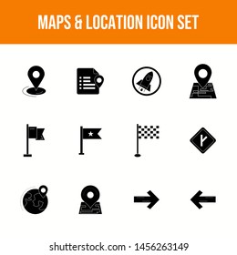 Beautiful Maps and location glyph black icon set