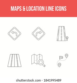 Beautiful maps & location unique line icon set