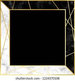 Beautiful marble background with gold lines vector