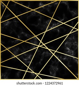 Beautiful marble background with gold lines vector