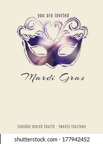 Beautiful Mardi Gras Mask Flyer Template