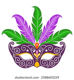 Beautiful Mardi Gras mask illustration 