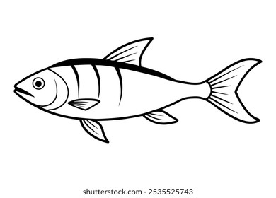 A beautiful marine fish vector art in white background illustration.