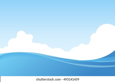 Beautiful Marine Landscape Blue Sky Scenic Stock Vector (Royalty Free ...