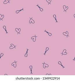 Beautiful marine mood random repeating seamless pattern in vector design for fashion,fabric,web,wallpaper and all prints on light pink background color