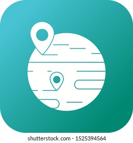 Beautiful Mark places Vector Glyph icon