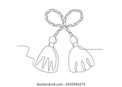 A beautiful Martisor. Martisor one-line drawing