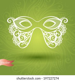 Beautiful Masquerade Mask (Vector) on Ornate Background