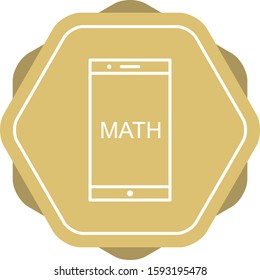 Beautiful Math on Mobile line Vector Icon