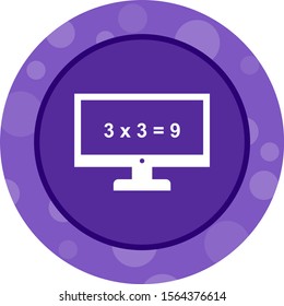 Beautiful Math On Screen Glyph Vector Icon