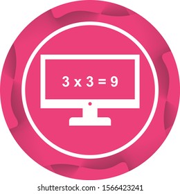 Beautiful Math On Screen Glyph Vector Icon