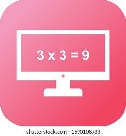 Beautiful Math On Screen Glyph Vector Icon