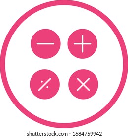 Hermosos símbolos matemáticos icono vector glifo