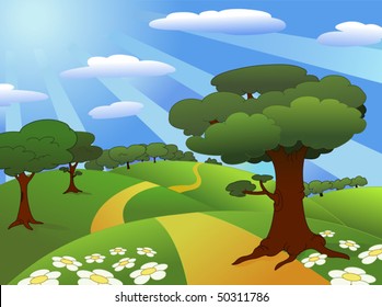 Beautiful meadow landscape