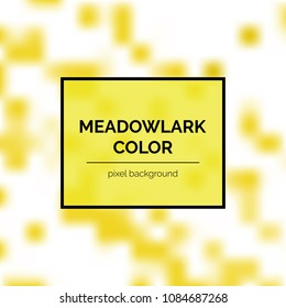Beautiful Meadowlark Square Pixel Background. Trendy 2018 Shades of Yellow Color Creative Texture