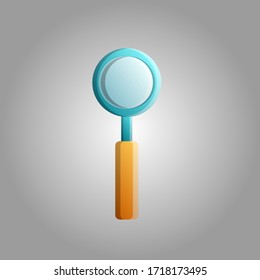 Beautiful medical magnifying glass icon for search and approximation on a white background.