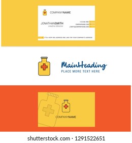 Beautiful Medicine jar Logo and business card. vertical Design Vector