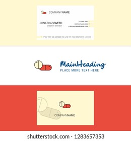 Beautiful Medicine  Logo and business card. vertical Design Vector